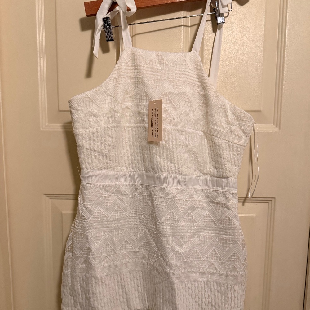 Ribbon strap mini dress